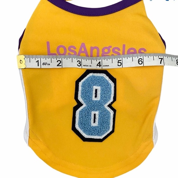 LA LAKERS Pet Jersey #8 Blooper Issue New w/flaw - Picture 4 of 9